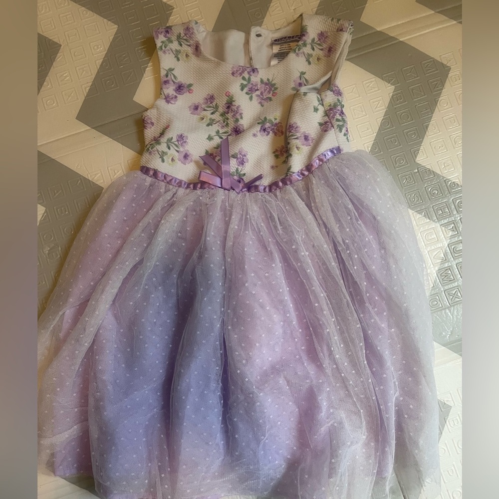 Lavender floral tulle girls dress